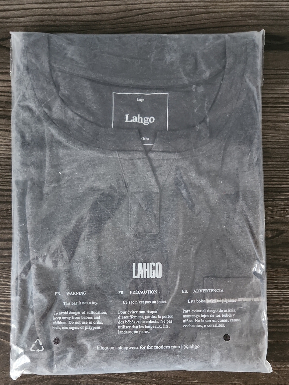 NWT Lahgo Charcoal Restore Henley Long Sleeve